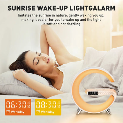 LED Display Table Lamp Digital Alarm Clock, Wireless Charging