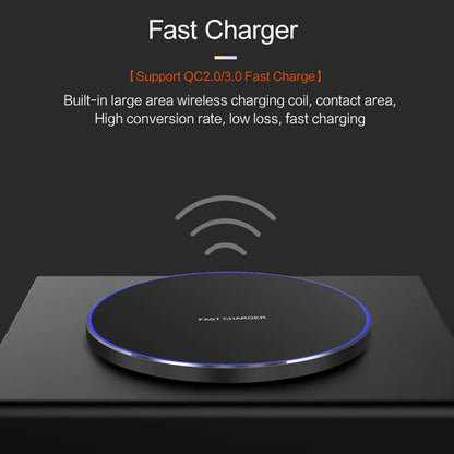 Wireless Charger 15W Fast Charge Aluminum Wireless Charging Pad for All Devices 