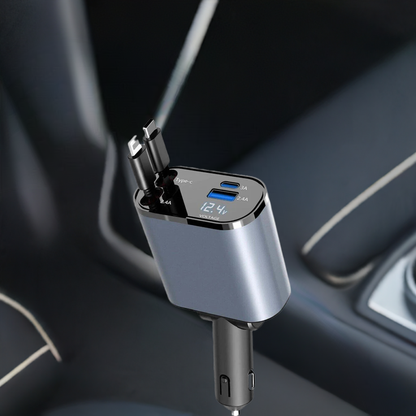 4 in 1 Fast Car Phone Charger 120W with USB Type C Cable